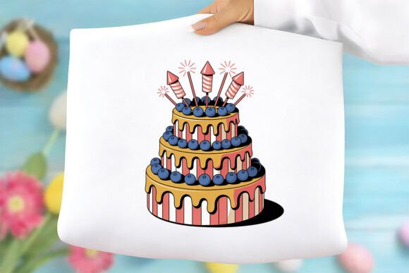 4th of July Png, Patriotic Cake Graphics & Freebies