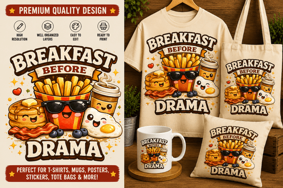Breakfast Before Drama Graphics Freebies