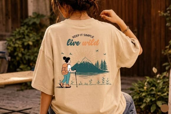 Keep It Simple Live Wild Hiking Girl SVG Graphics Freebies