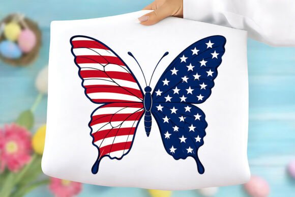 Patriotic Butterfly USA Flag PNG Design: Free Graphics