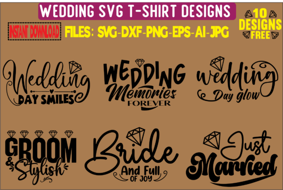 Wedding Svg T-shirt Designs: Graphics & Freebies